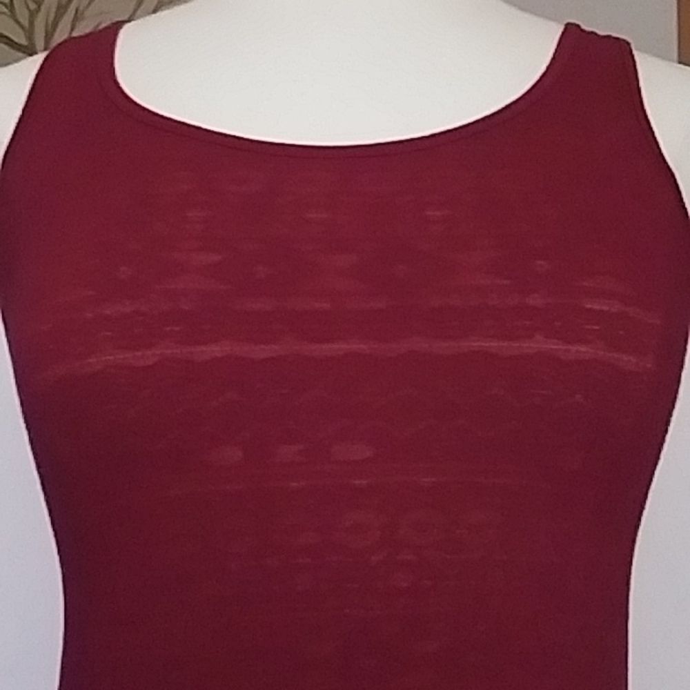 So Brand Burgundy Maroon Perfect Tank with Lace Type Fabric Weave Stretchy M - Picture 5 of 11